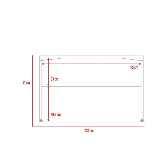 Escritorio Home Office M-120, Wengue y Coñac, con Amplia Superfice