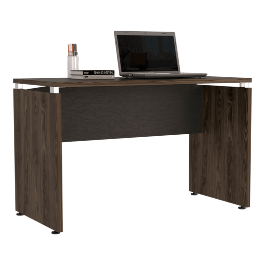 Escritorio Home Office M-120, Wengue y Coñac, con Amplia Superfice