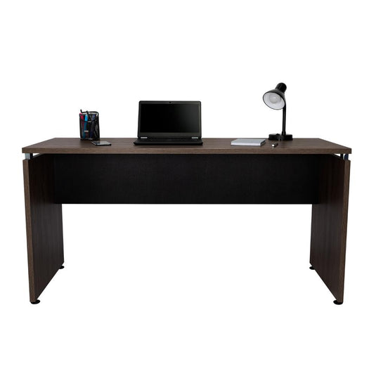 Escritorio Home Office, Coñac y Wengue, con Amplia Superfice