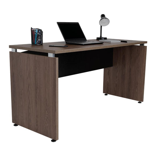 Escritorio Home Office, Coñac y Wengue, con Amplia Superfice