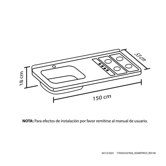 Combo de Cocina Beeri, Inlcuye Gabinete Inferior y Mesón Izquierdo