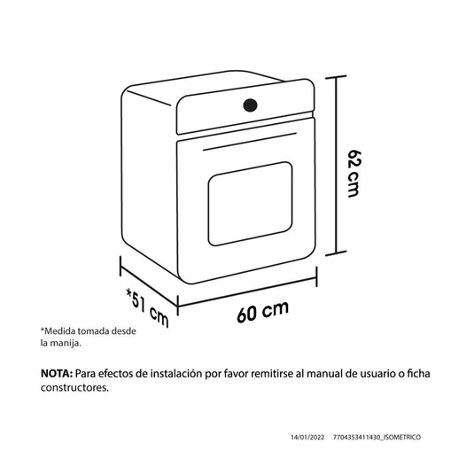 Horno a gas Tandoori 60 cm negro gas propano Haceb