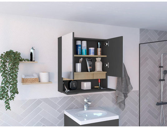 Mueble de Pared Para Baño Laurent, Plomo y Duna