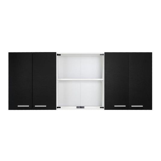 Gabinete Superior, Vidrio Blanco y Frentes Wengue