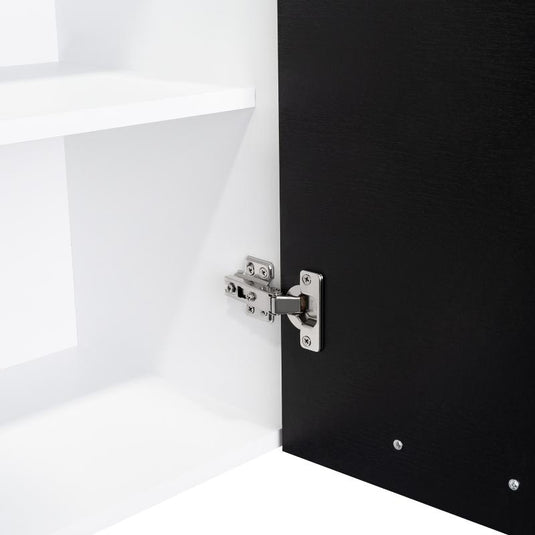 Gabinete Superior, Vidrio Blanco y Frentes Wengue