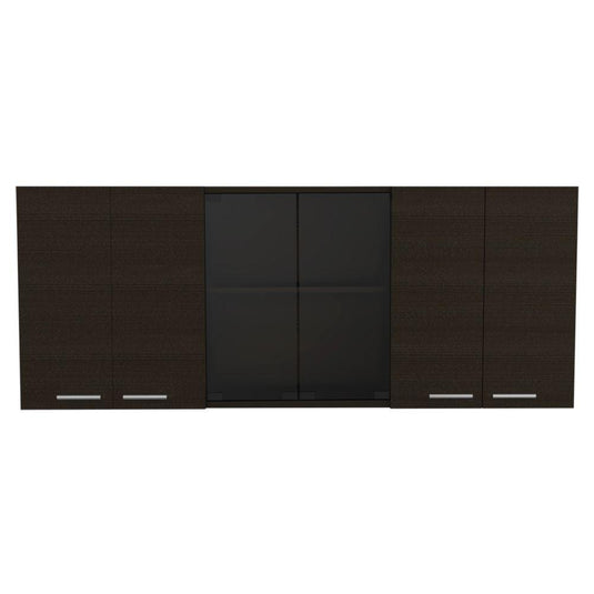 Mueble de Pared Superior con Puerta de Cristal, Wengue ZF