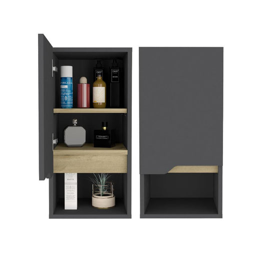 Gabinete de Baño Apolis, Gris Oscuro, con Espacio Para Guardar Objetos de Aseo Personal X2