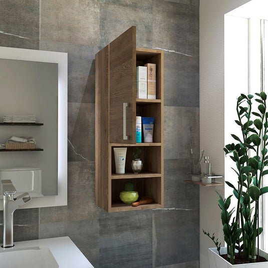 Mueble Auxiliar de Baño Barcelona, Miel, con Espacio Para Guardar Objetos de Aseo Personal