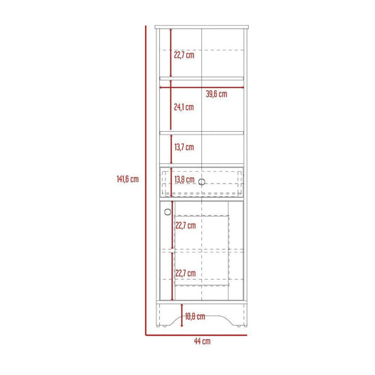 Mueble Optimizador 2 Bath, Duna y Blanco, con Variedad De Entrepaños