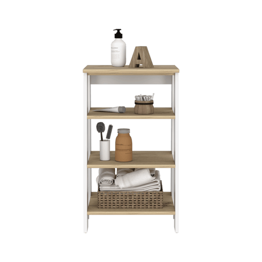 Mueble Optimizador 3 Bath, Duna y Blanco, Con Variedad De Entrepaños