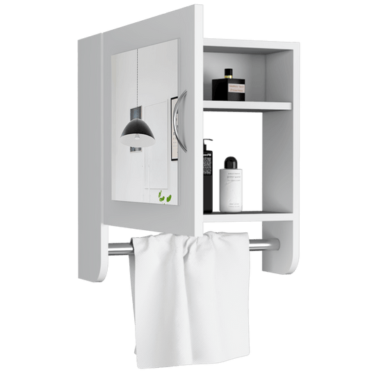 Gabinete de Baño Umbra, Blanco, con una puerta y barra