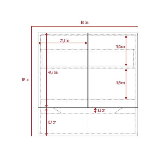 Mueble de Pared para Baño Laurent, Plomo y Duna, con Espejo