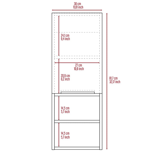 Gabinete de Baño Real Gris con Tres Entrepaños ZF