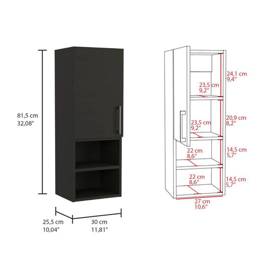 Gabinete de Baño Oporto, Wengue, con Espacio Para Guardar Objetos de Aseo Personal X2