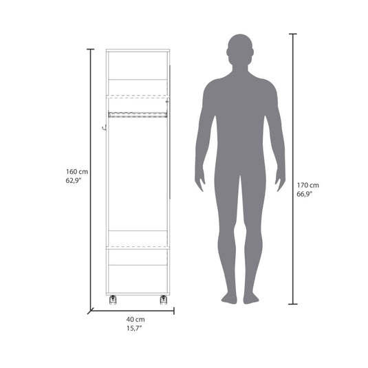 Closet Cuter, Blanco Kronospan, con espejo lateral ZF