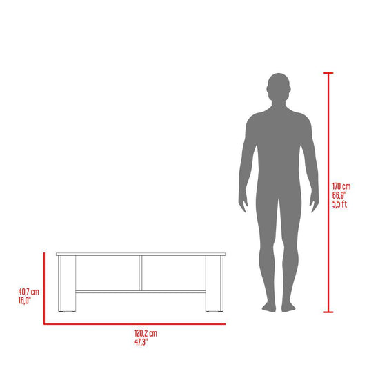 Mesa Para Tv Navi, Blanco Marquez, Para Televisor Hasta 65 Pulgadas