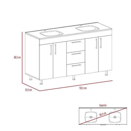 Mueble de Baño Velloc Doble, Wengue