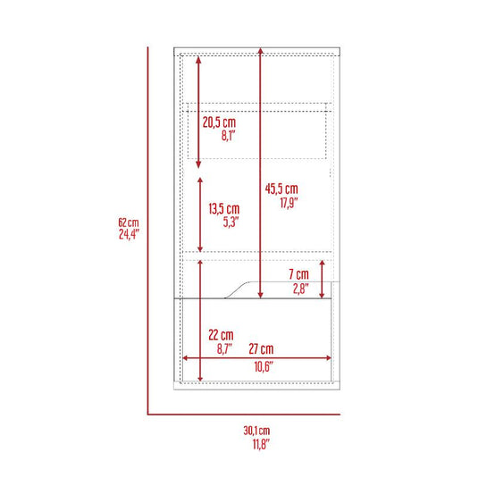 Gabinete de Baño Apolis, Plata Oscuro y Fresno, con Espacio Para Guardar Objetos de Aseo Personal