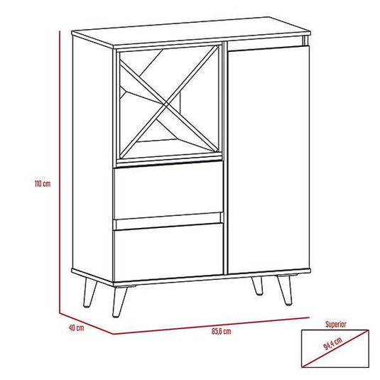 Mueble Bar Salem, Miel y Plomo