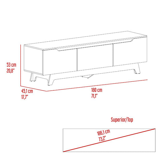 Mesa Para Tv Toulo, Wengue y Freno, con espacio para TV de 80''