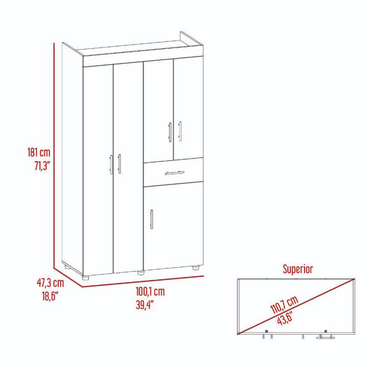 Combo para Habitación Iria, incluye Panel tv y Closet