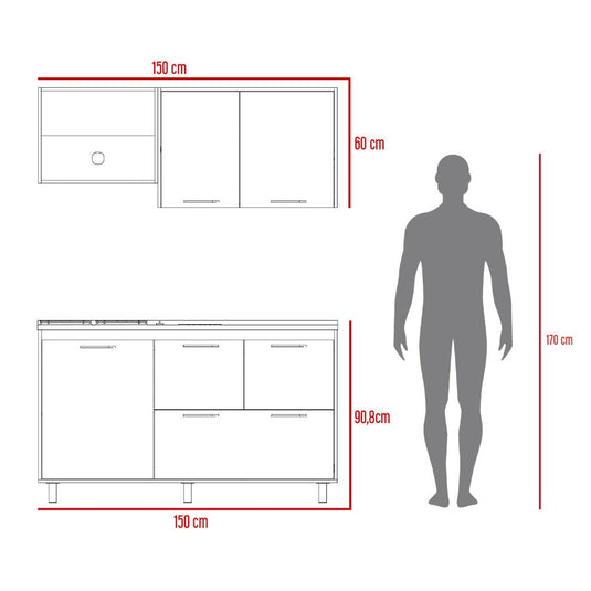 Combo de Cocina Keni, Incluye Cocina Integral y Nevera