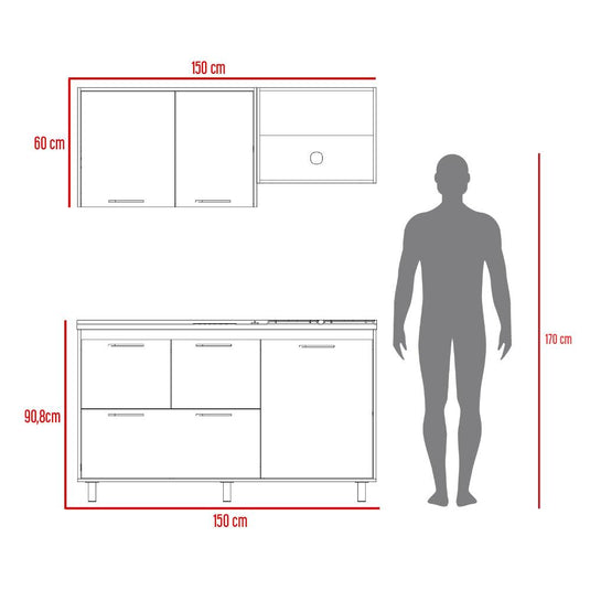 Combo de Cocina Sanpul, Incluye Cocina Integral y Nevera