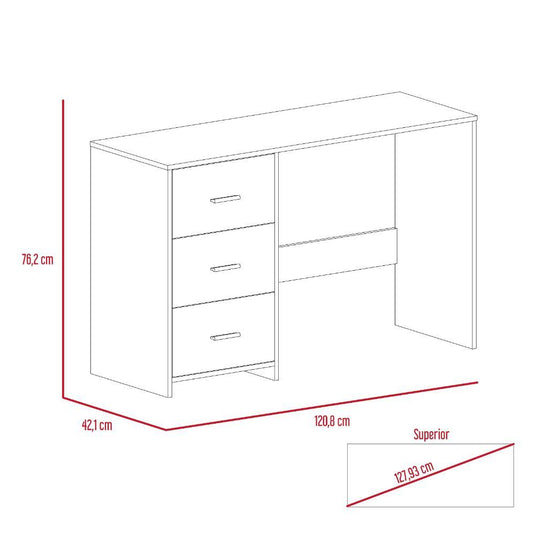 Escritorio con Tres Cajones Eco, Wengue