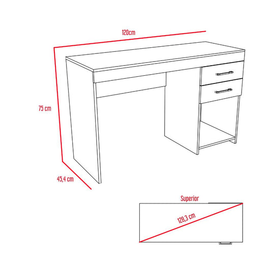 Escritorio Ibare, Duna, con Un Entrepaño y Dos Cajones