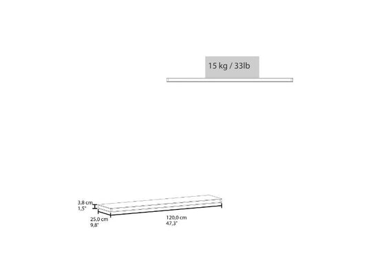 Repisa Flotante Shelf 120, Castaño X2 Unidades ZF