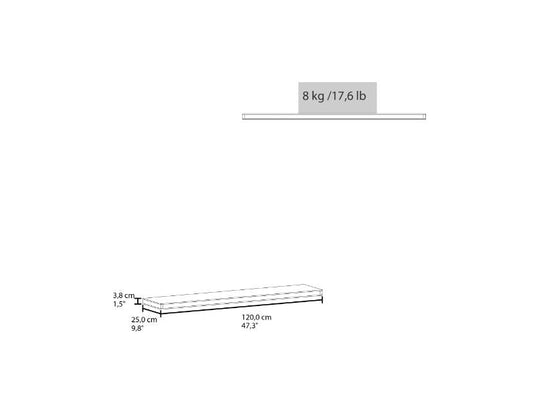 Repisa Flotante Shelf 120, Miel X2 Unidades ZF