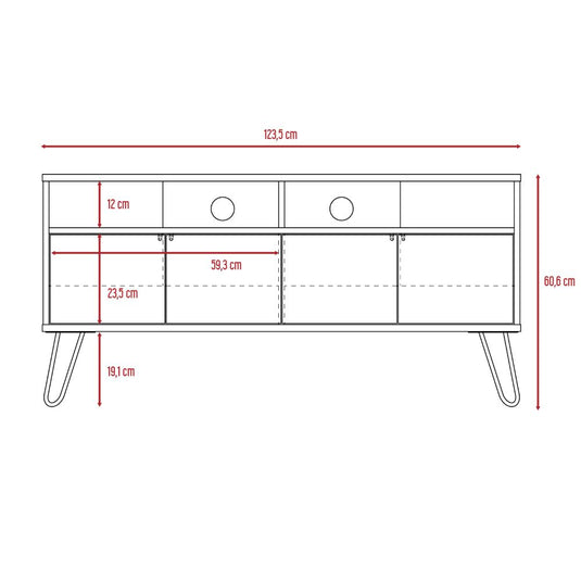 Rack para TV, Vassel y Centro de Entretenimiento, Miel y Plomo