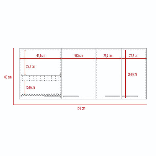 Gabinete Cocina, Blanco y Wengue