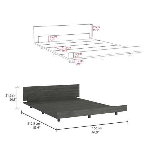 Cama Kaia Queen, Roble Gris ZF