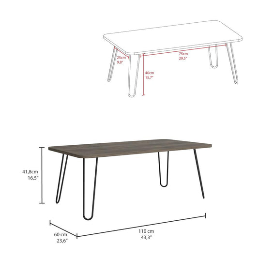 Mesa de Centro Andorra, Bellota, Amplia Superficie para Ubicar Objetos Decorativos