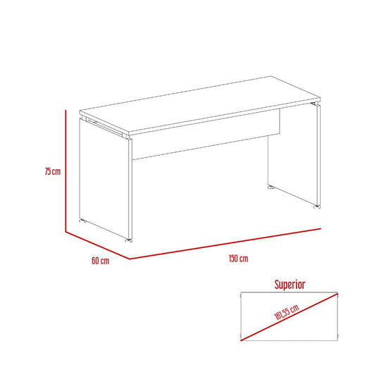 Escritorio Home Office, Coñac y Wengue, con Amplia Superfice