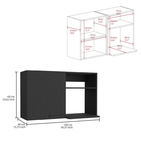 Gabinete superior Napoles, Wengue, con una puerta batiente ZF