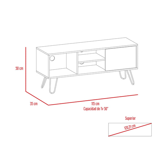 Rack para TV Rony, Nogal, con Espacio Para Televisor de Hasta 50 Pulgadas ZF