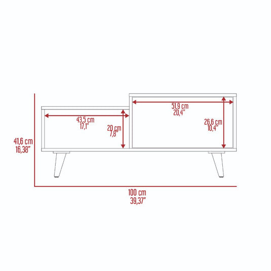 Mesa de Centro Bora, Duna y Taupe, con Amplio Espacio Ideal Para Ubicar Decoraciones