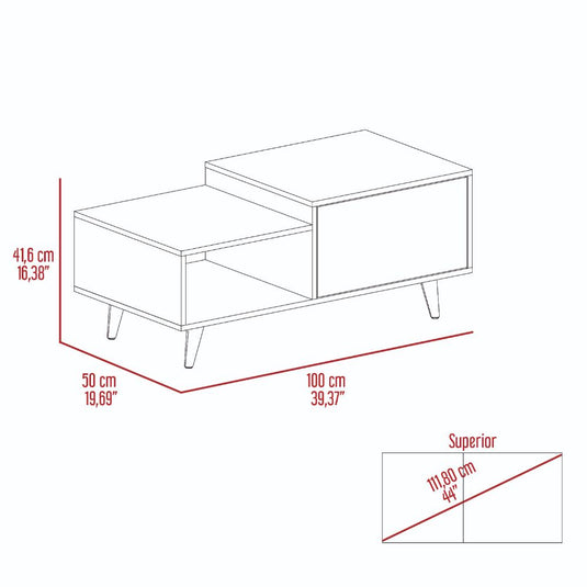 Mesa de Centro Bora, Duna y Taupe, con Amplio Espacio Ideal Para Ubicar Decoraciones