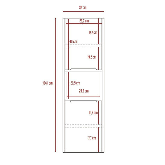 Gabinete de Baño Kairoz, Miel y Plata Oscuro, con Dos Puertas Abatibles y Cinco Entrepaños X2