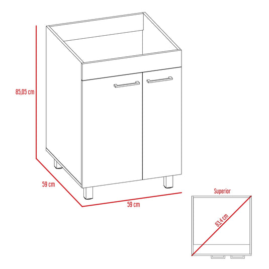 Mueble Lavadero Valento 60, Blanco