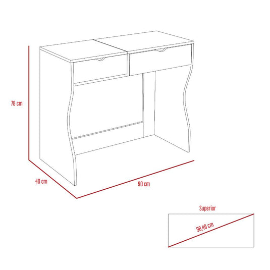 Mueble de Tocador Perla, Rovere y Blanco