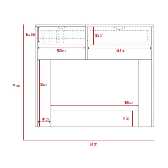 Mueble de Tocador Perla, Rovere y Blanco