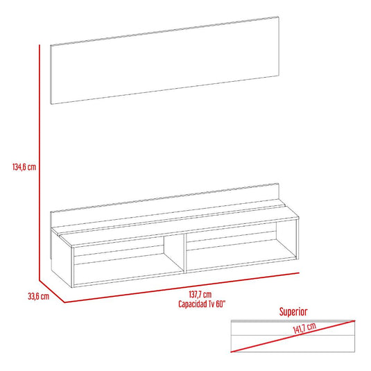 Rack para TV Clasic Cobre y Wengue hasta 60"