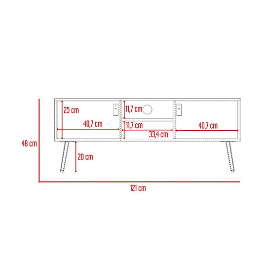 Rack para TV Lienxo, Blanco y Macadamia