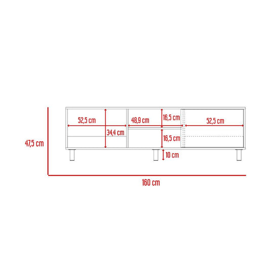 Rack para TV Tunez, Blanco, Para Televisor Hasta 70 Pulgadas