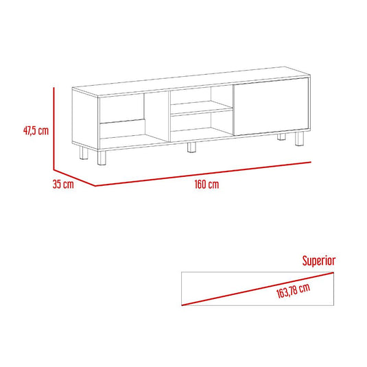 Rack para TV Tunez, Blanco, Para Televisor Hasta 70 Pulgadas