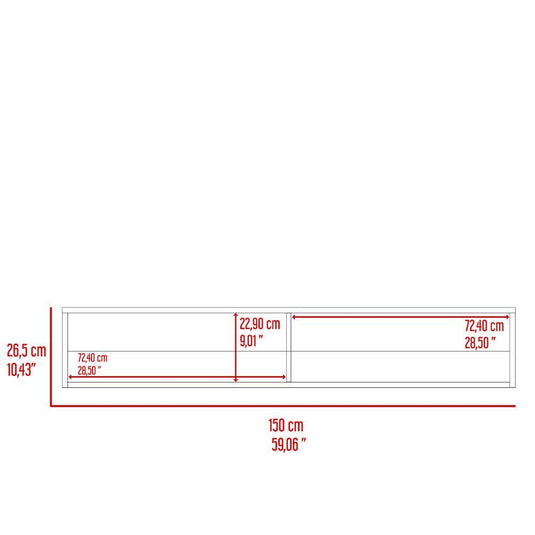 Mesa Para Tv Flotante Kerin, Canela, con dos espacios para ubicar objetos