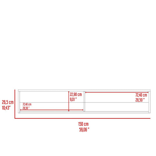 Mesa Para Tv Flotante Kerin, Avellana, con dos espacios para ubicar objetos